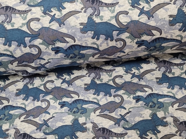 Alpenfleece Dinos grau/blau